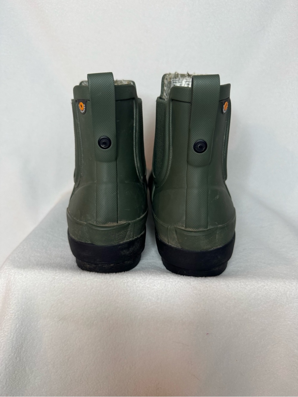 Bogs Amanda II Chelsea Rain Boots Olive Green Faux Fur Women’s 8 Waterproof - Picture 2 of 8